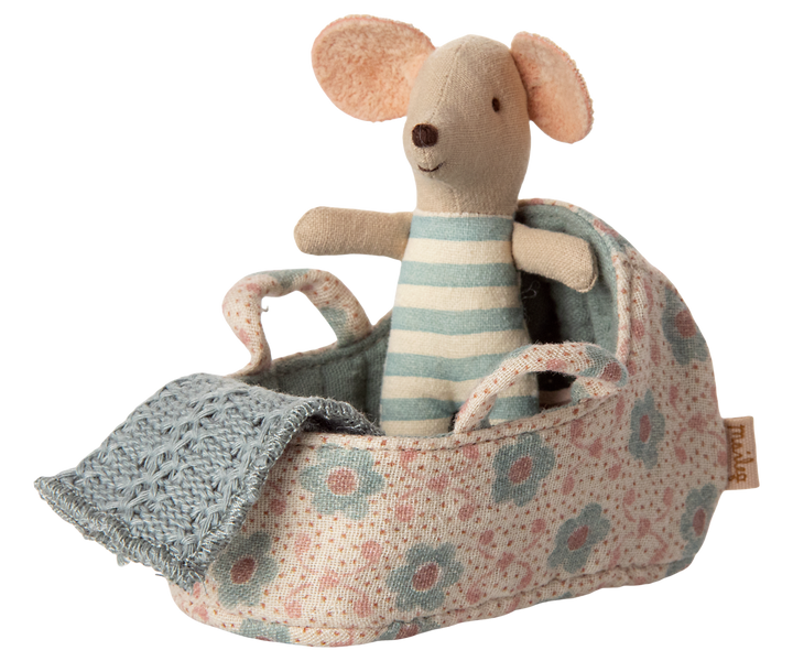 Maileg - Babylift, Baby Mus - Blå - Baby Mouse