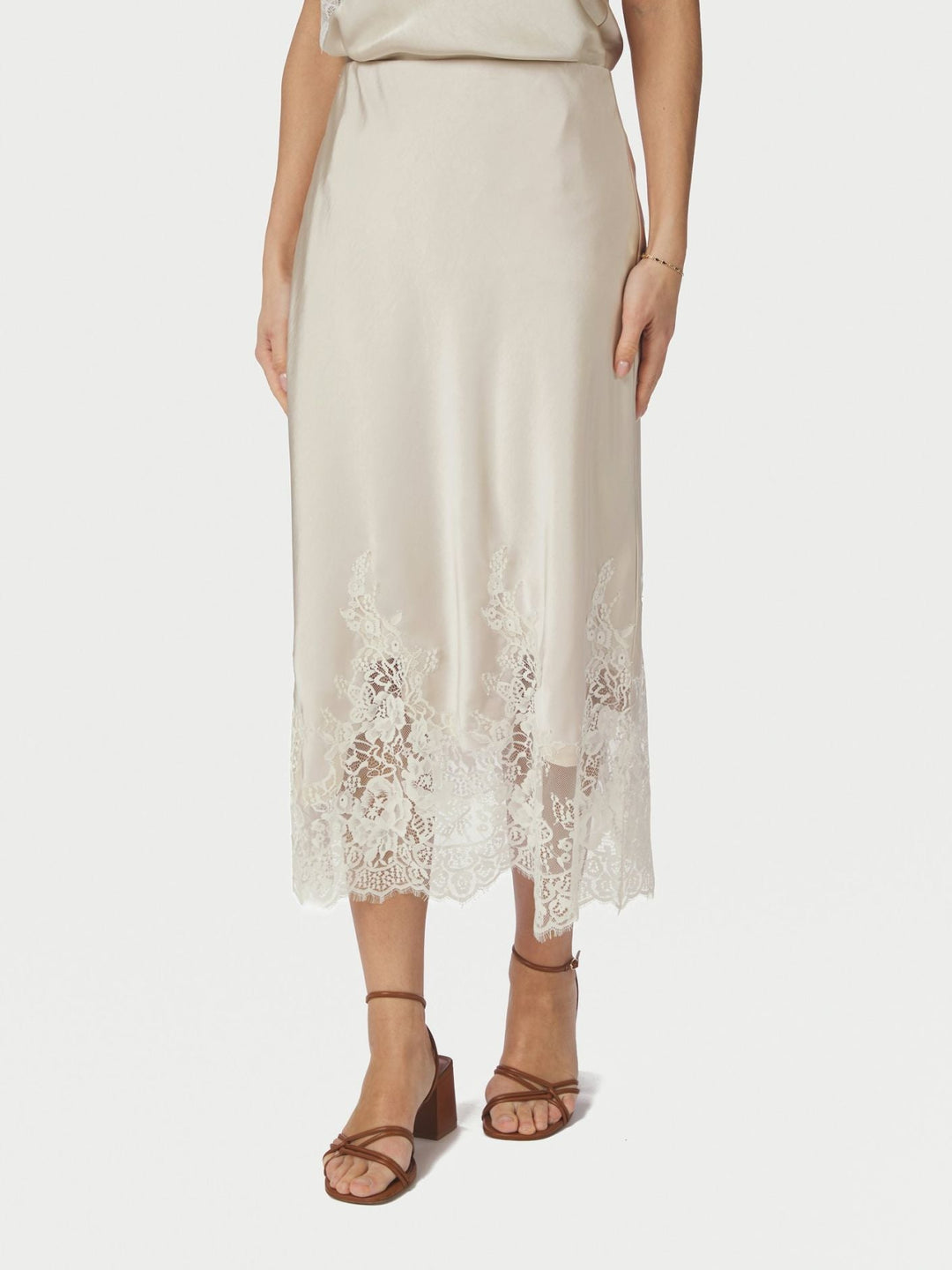 Neo Noir - Yelina Heavy Sateen Skirt 169332 - 720 - Champagne