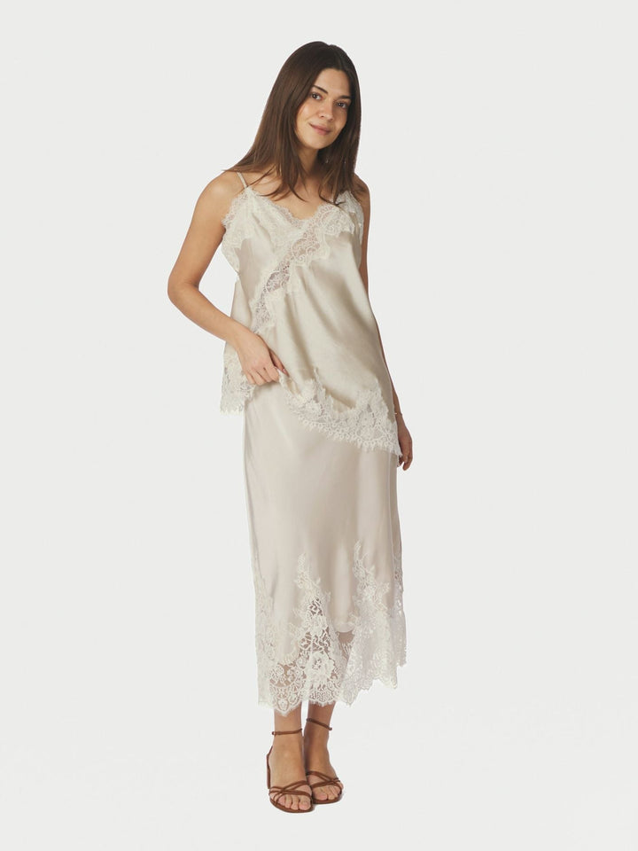 Neo Noir - Yelina Heavy Sateen Skirt 169332 - 720 - Champagne