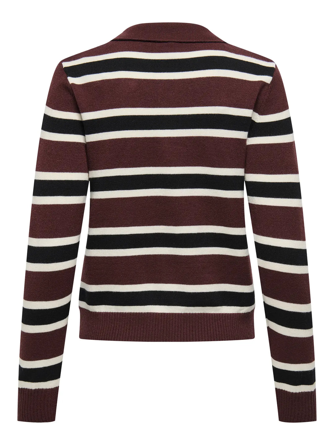 Only - Onllondon Ls Stripe Polo Cc Knt - 4947495 Decadent Chocolate Babys Breath/Black/Dtm Button
