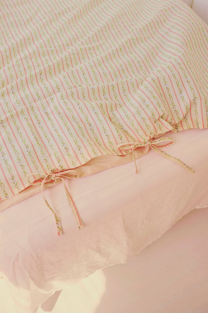 Maanesten - Duvet & Pillowcase Set Summer Stripe Peach - 4133