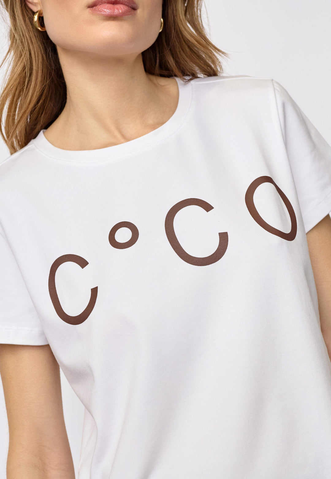Co´Couture - Signaturecc New Tee 33200 - 40145 - White/Darkbrown