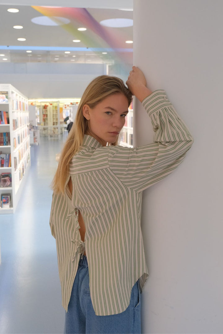 Modström - Millemd Shirt 58598 - 11517 - Medium Green Stripe