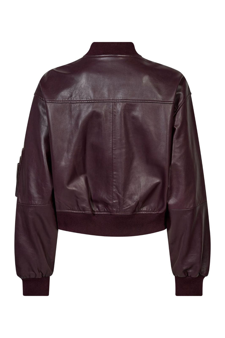 Haute L'Amitié - Yasmin Leather Bomber Jacket Hl10996 - Wine