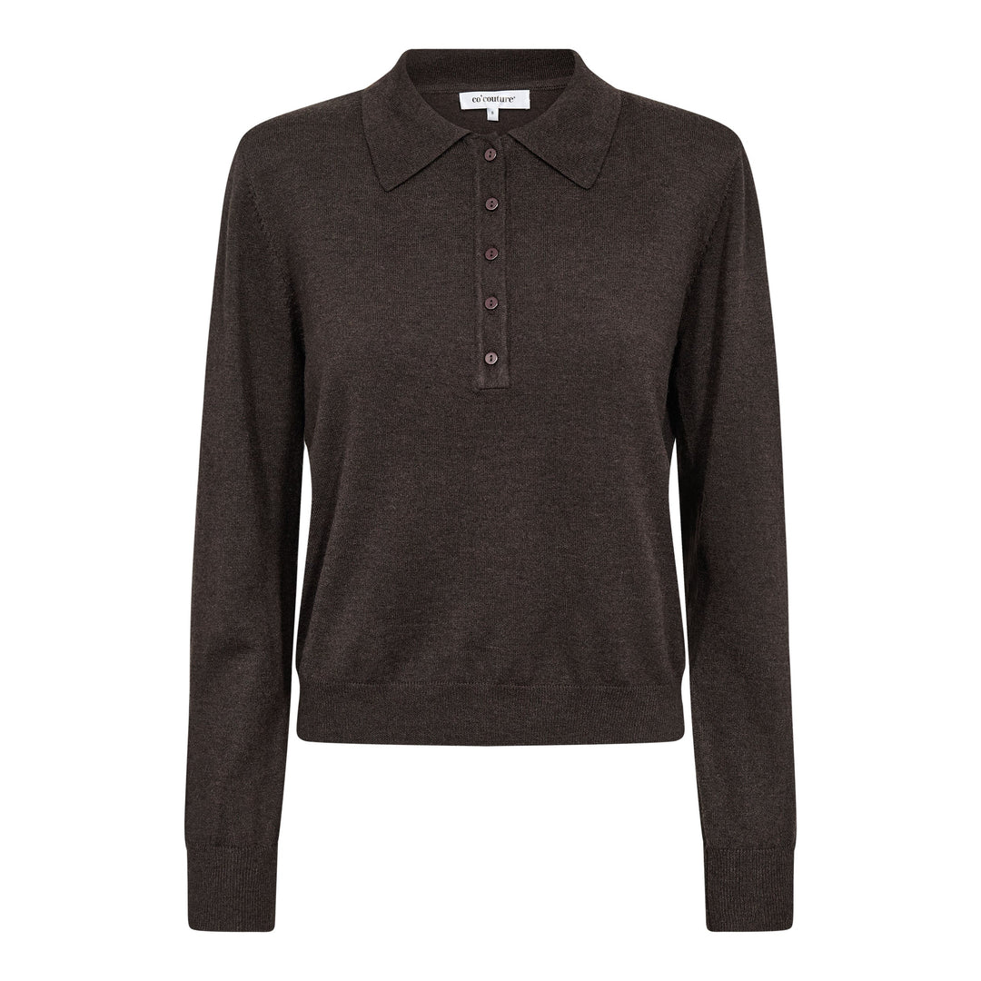 Co´Couture - Corycc Padded Polo Knit 500212 - 20003 - Dark Brown