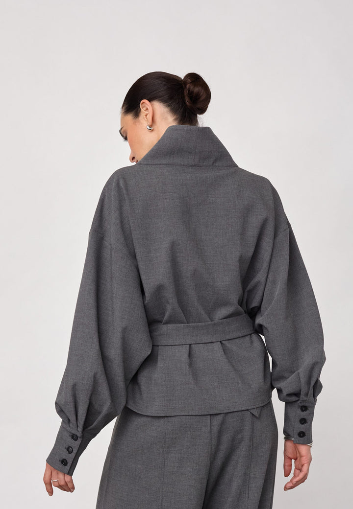 Co´Couture - Priscillacc Funnel Neck Blouse 500822 - 65003 - Mid Grey