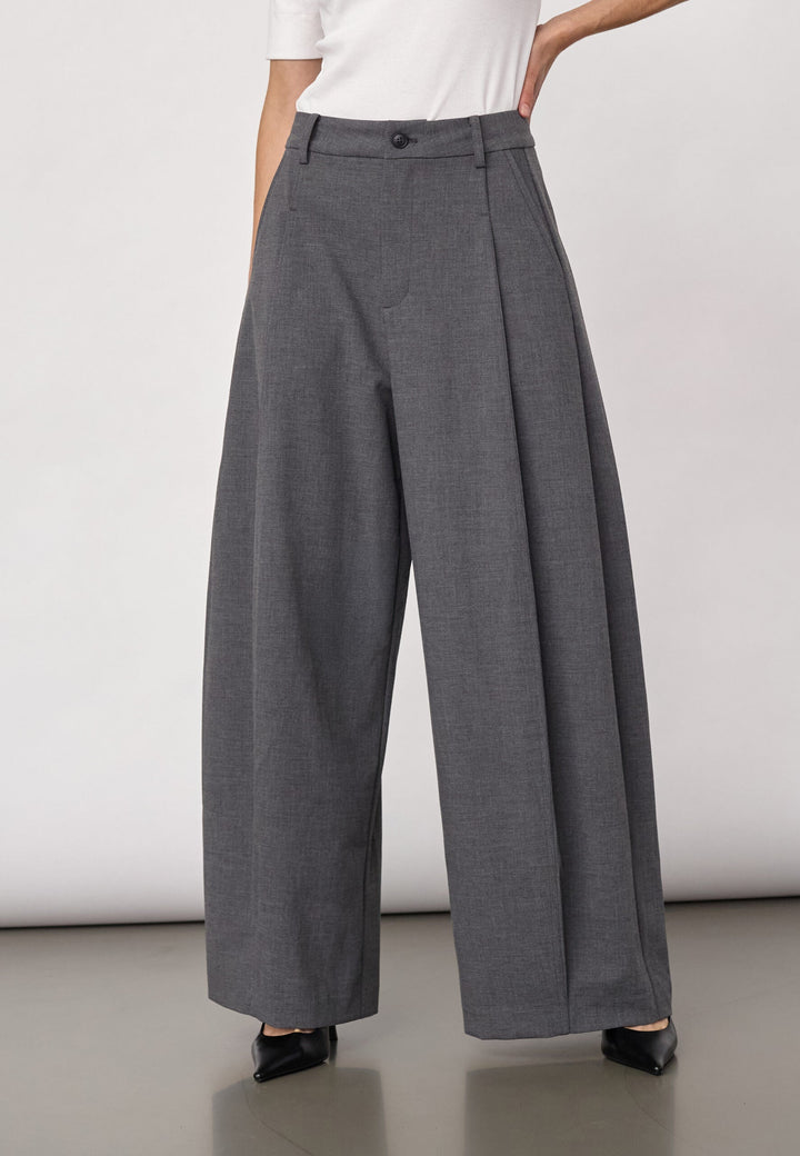Co´Couture - Priscillacc Pleat Barrel Pant 500824 - 65003 - Mid Grey