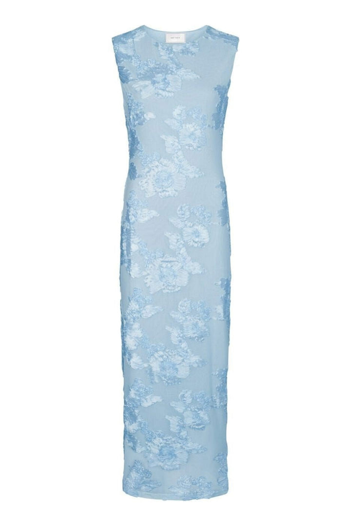 Forudbestilling - Neo Noir - Tiranna Big Flower Mesh Dress 166824 - 145 - Light Blue