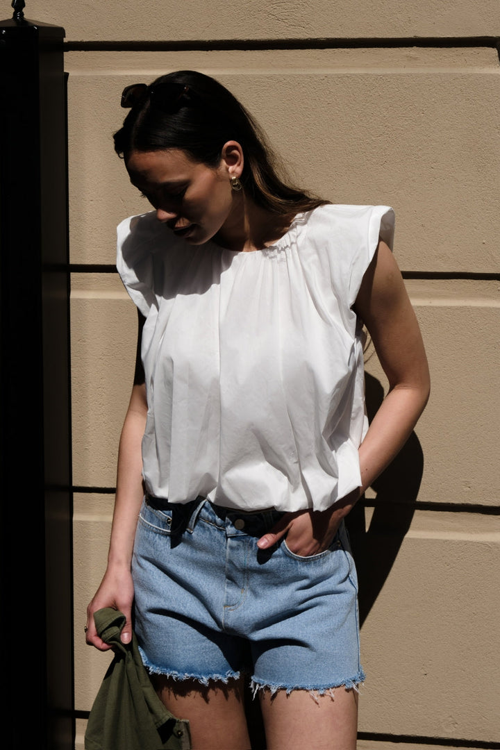 Neo Noir - Ivania Poplin Top 165507 - 120 - White
