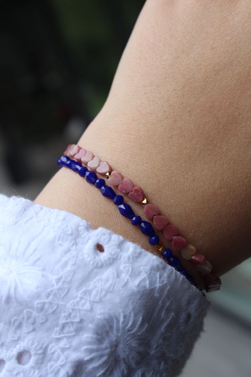 Stine A - Pink Hearts Bracelet - 3238-2