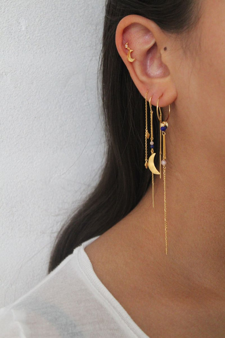 Stine A - Tout Petit Ile De L'Amour Earring With Long Chain - 1432-2