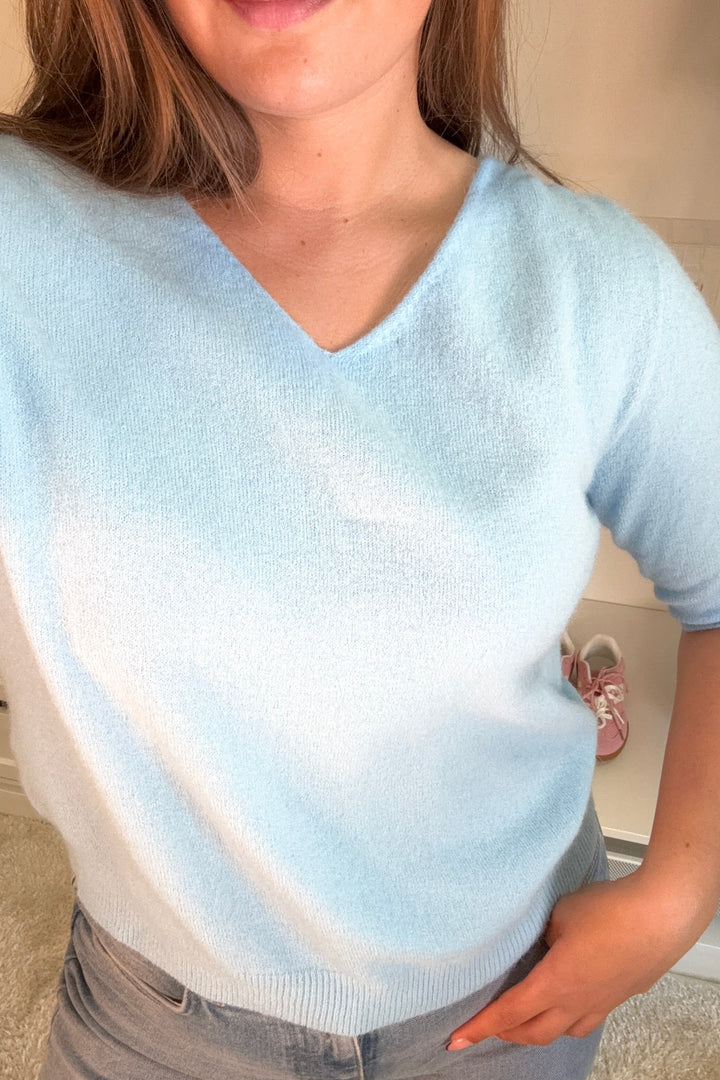 A-bee - Zara Strikbluse - Blue