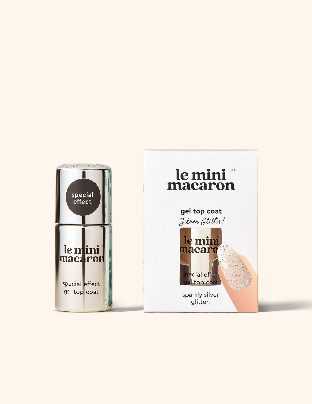 Le Mini Macaron - Single Gel Top Coat TOP002 - Silver Glitter