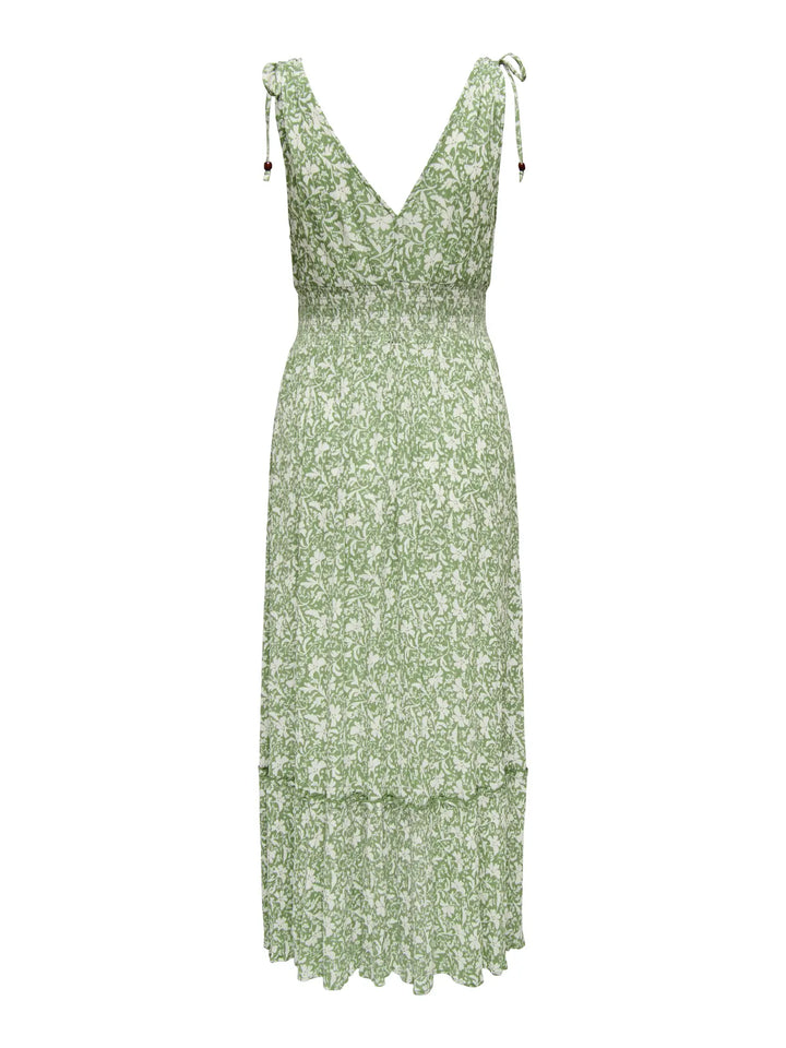 Only - Onlfernanda Life S/L Long Dress - 4865270 Hedge Green Nirra Flower