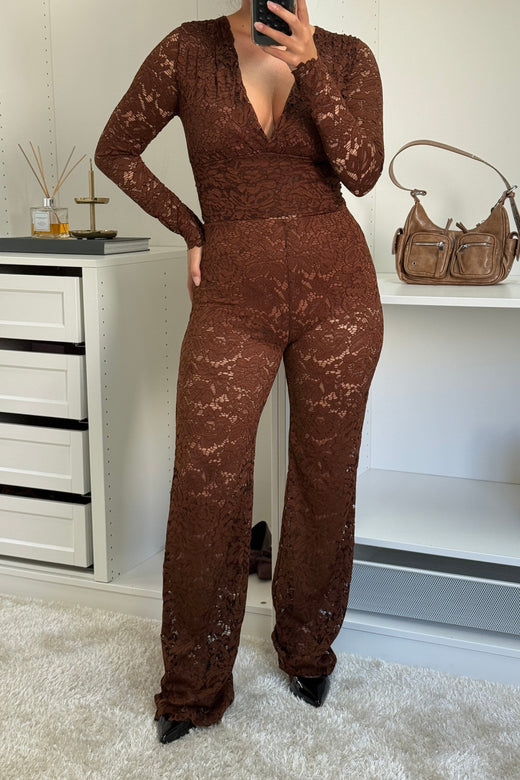 A-bee - Anabella Bodystocking - Dark Brown Bodystockings 