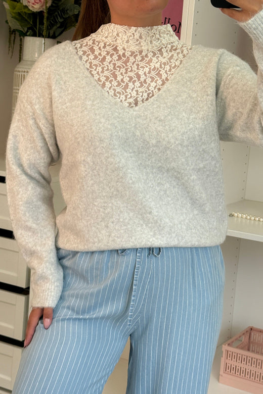 A-bee - Clarisse Striktrøjer - Light grey Strikbluser 