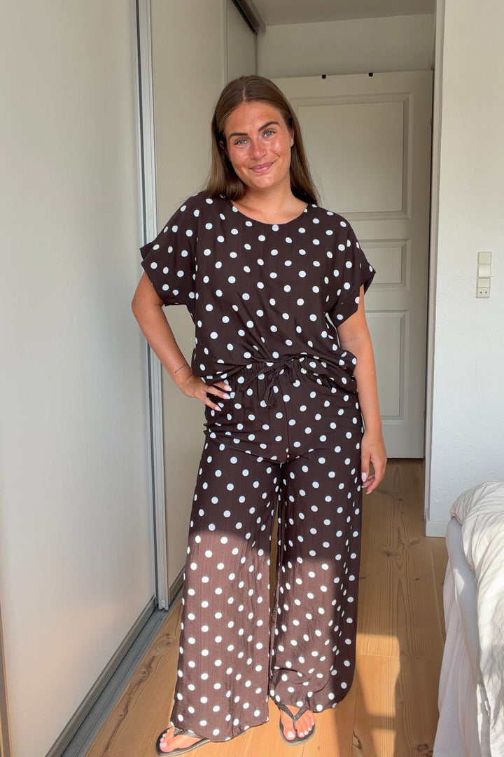 A-Bee - Delara Pants - Dark Brown Bukser 