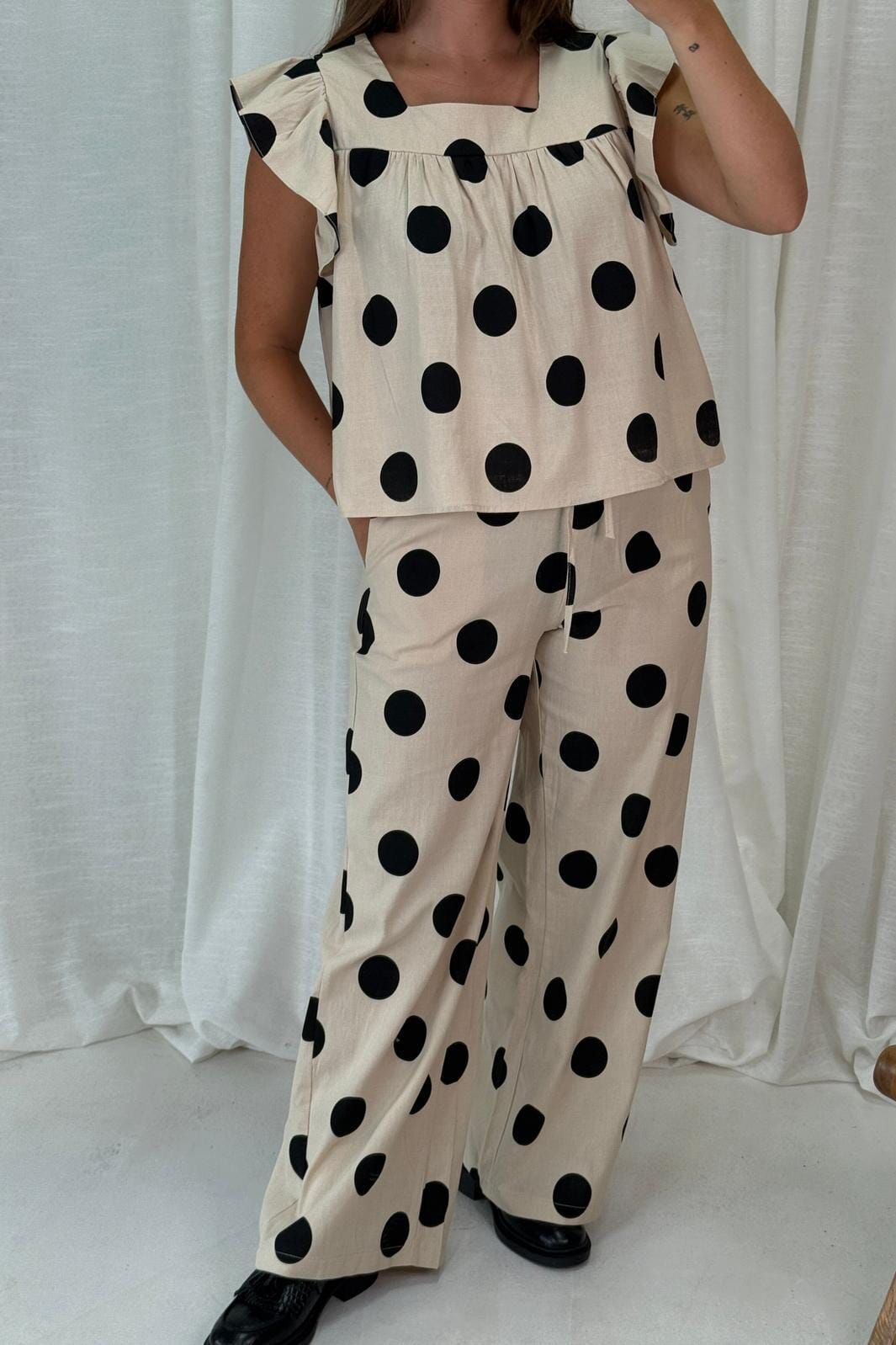 A-bee - Fanny Dot Pants - Ecru Kjoler 