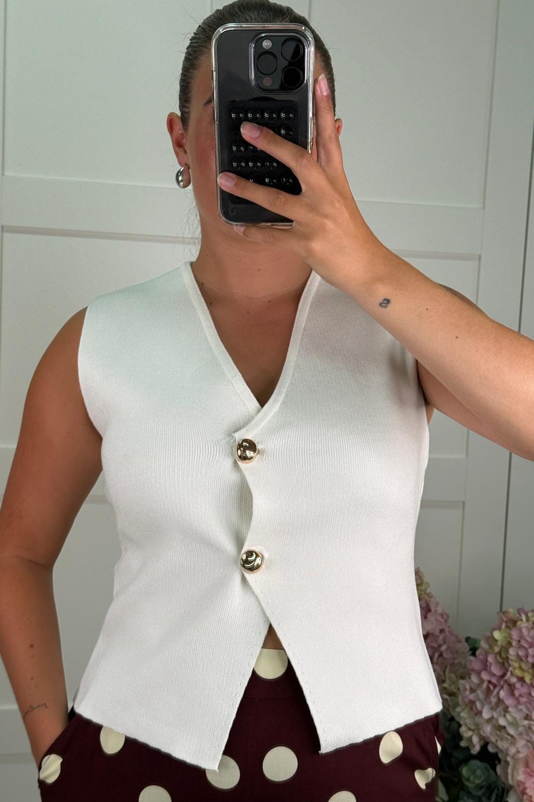A-bee - Georgia Top - White Toppe 