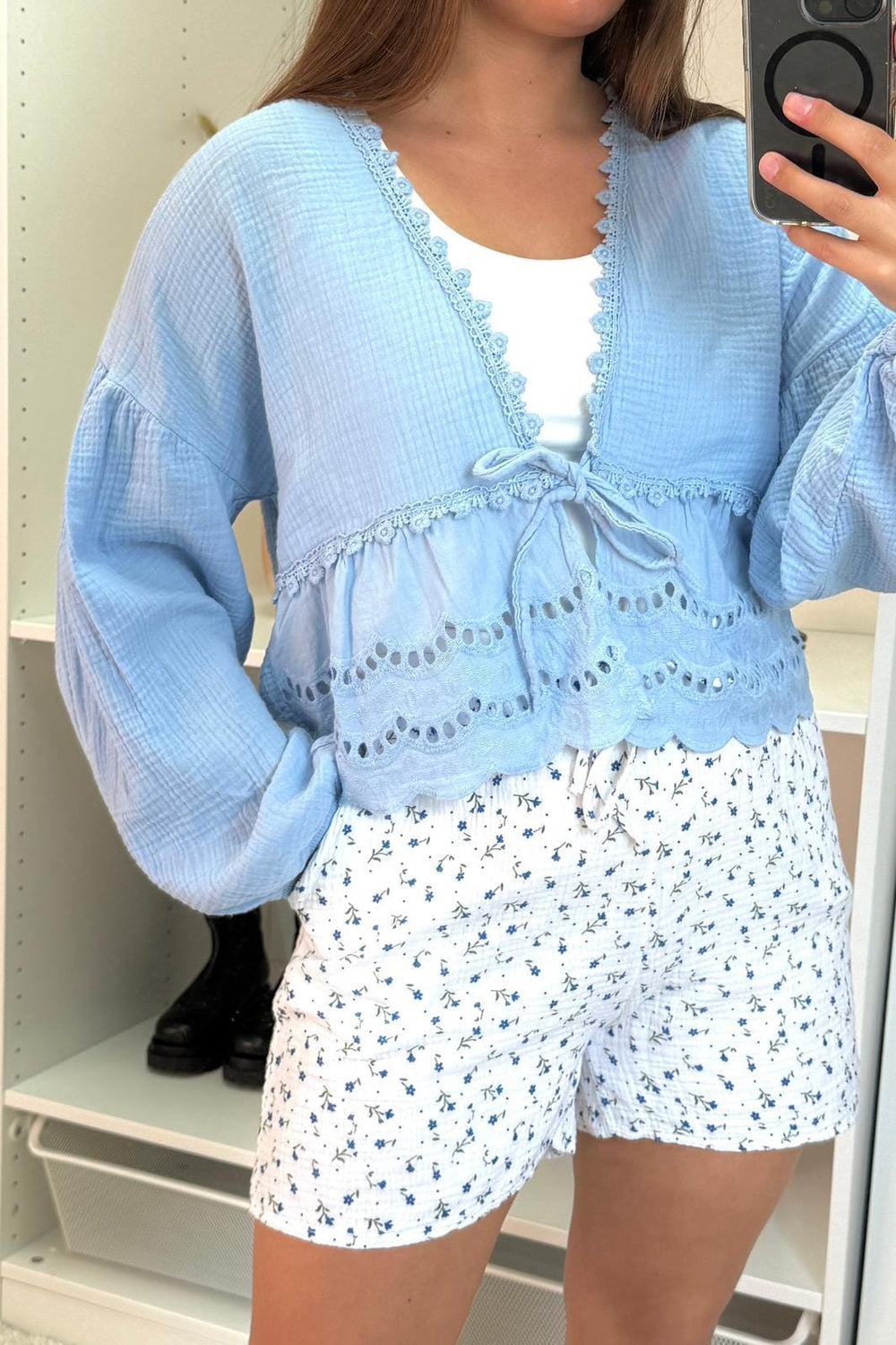 A-bee - Jenny Shirt - Sky Blue Bluser 