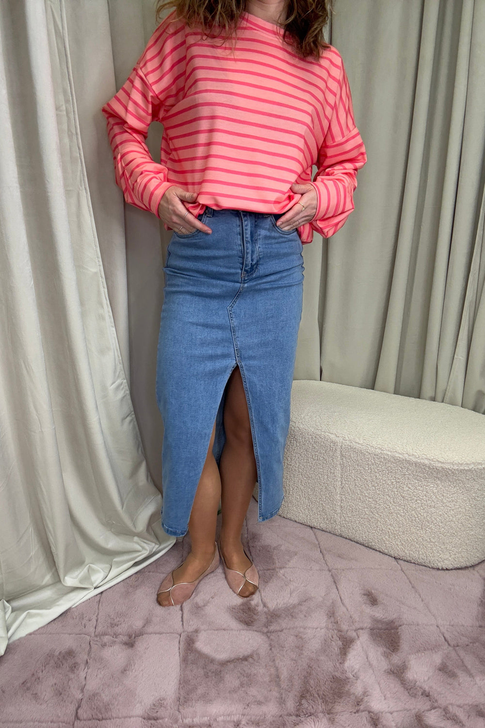 A-bee - Josefine Long Denim Skirt - Jeans Nederdele 