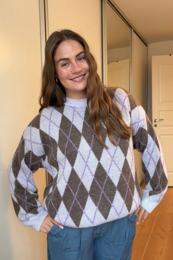 A-bee - Maika Knit - Lilac Strikbluser 