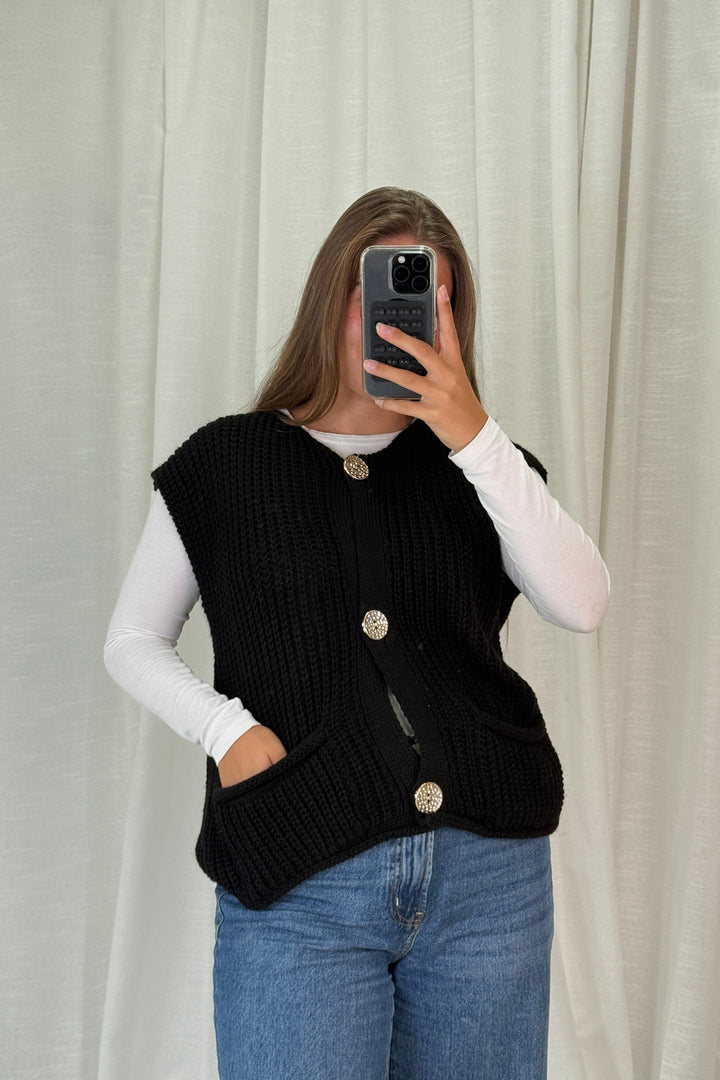 A-bee - Marya Vest - Black Veste 