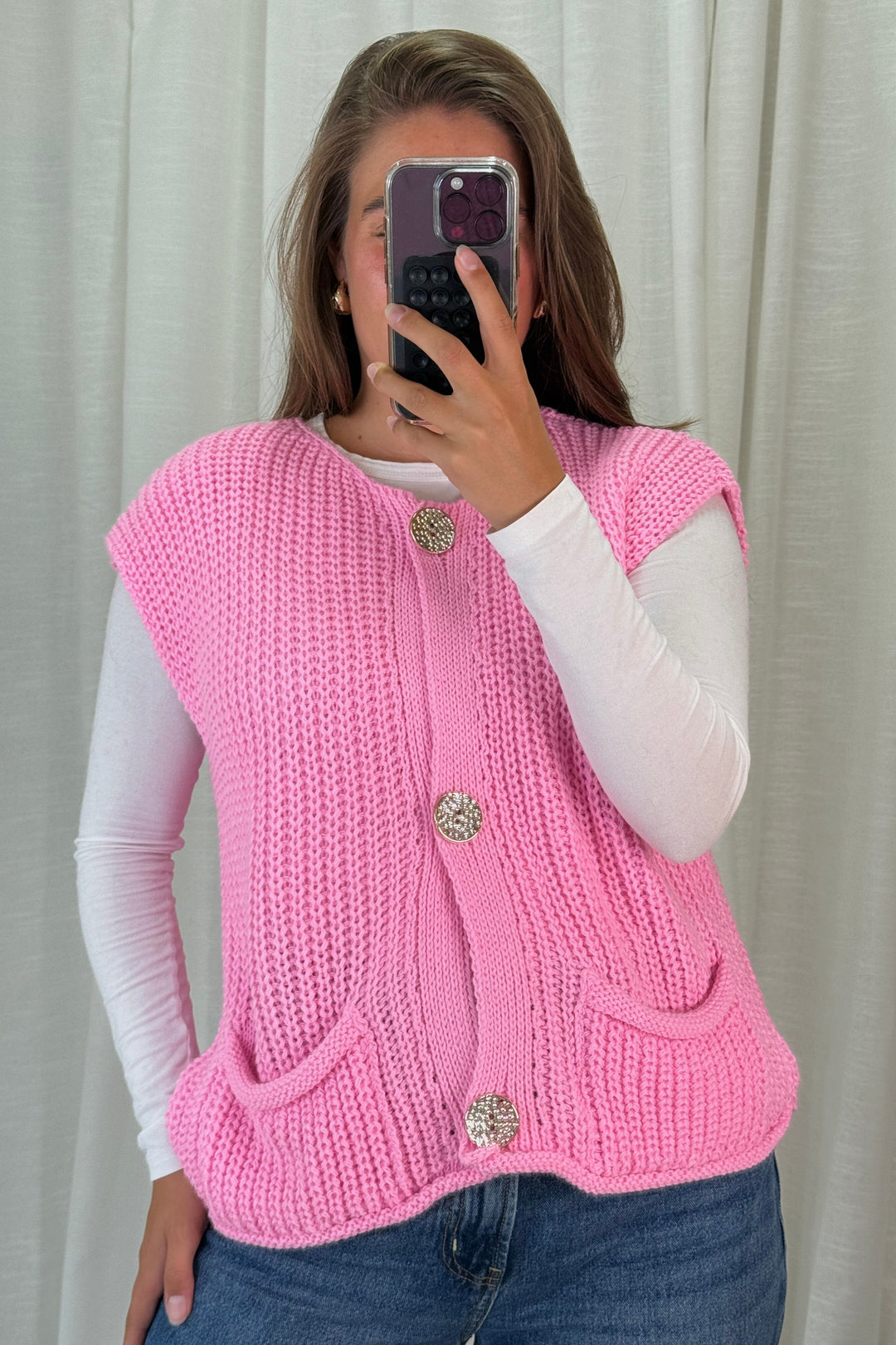 A-bee - Marya Vest - Pink Veste 