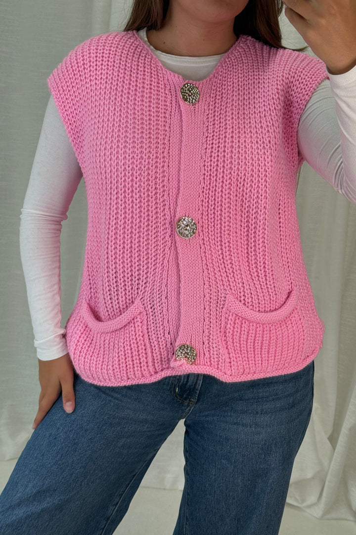 A-bee - Marya Vest - Pink Veste 