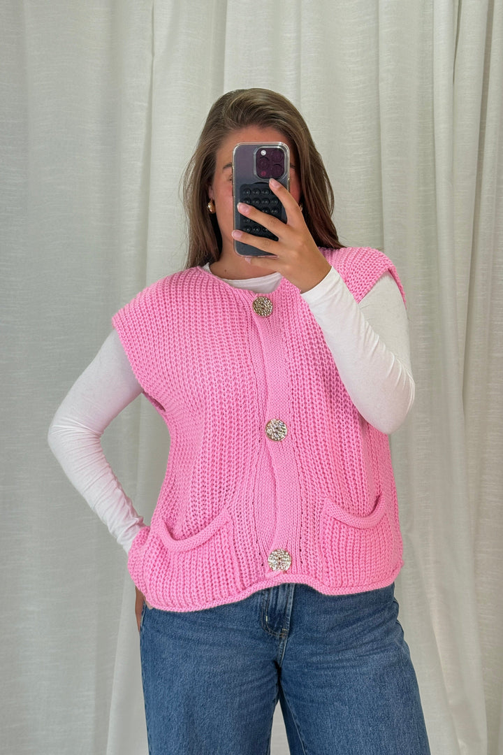 A-bee - Marya Vest - Pink Veste 