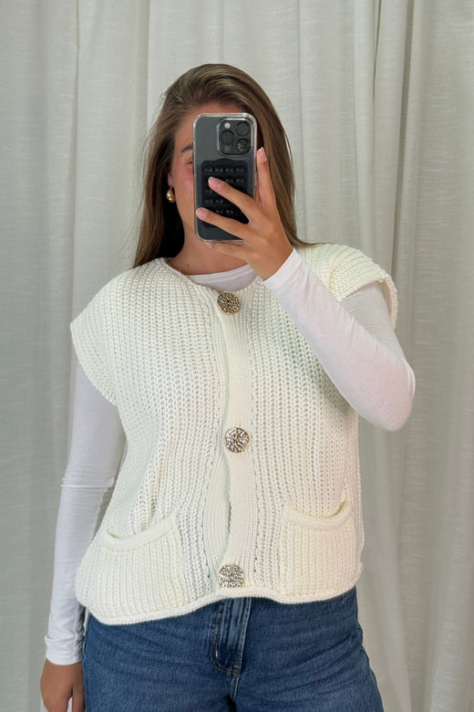 A-bee - Marya Vest - White Veste 