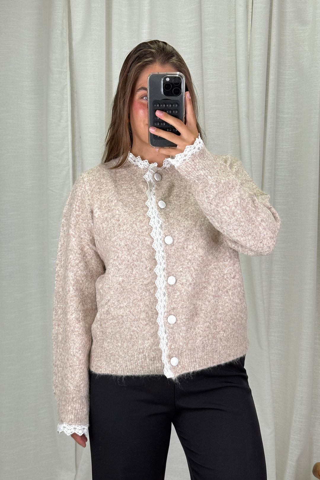 A-bee - Nicolina Knit sweater - Taupe Strikbluser 