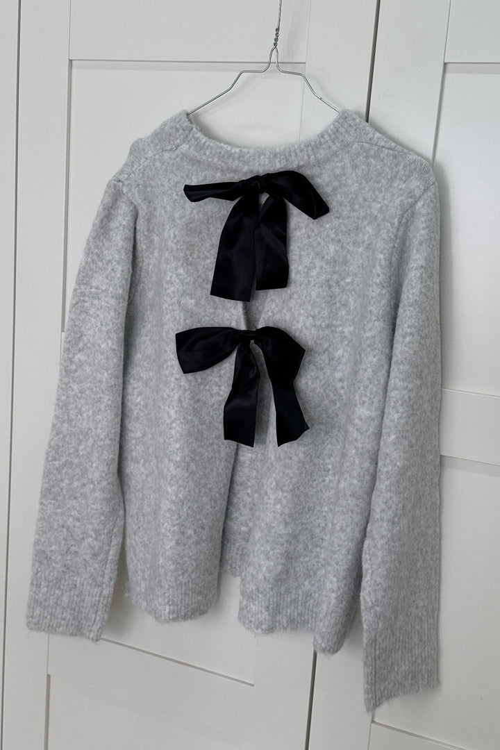 A-bee - Tina Striktrøjer - Light grey Strikbluser 