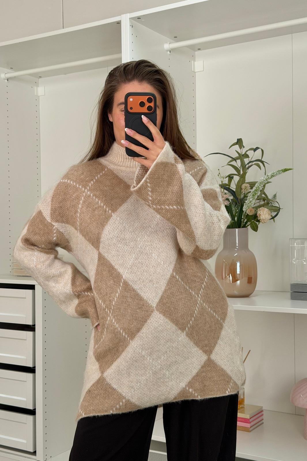 A-bee - Yamina Knit - Beige Strikbluser 