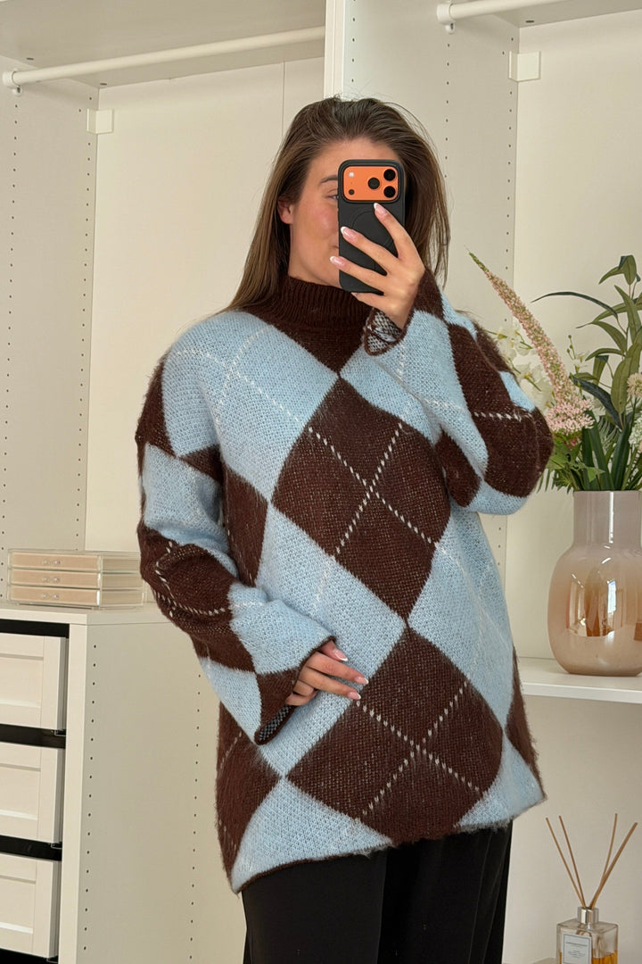 A-bee - Yamina Knit - Sky Blue Strikbluser 