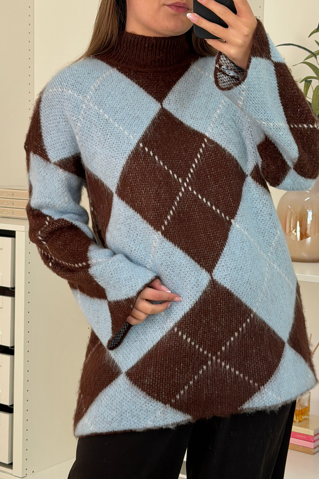 A-bee - Yamina Knit - Sky Blue Strikbluser 