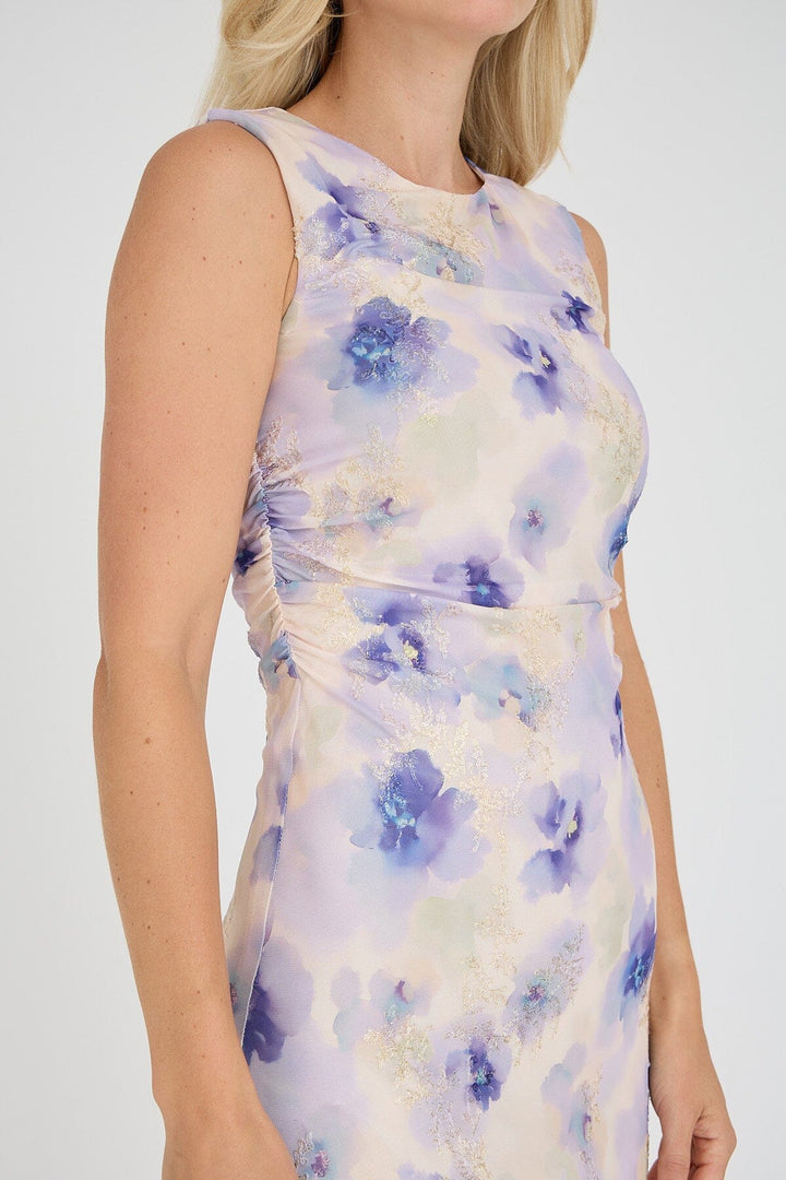 A-View - Belena Dress AV8051 - 129 - Purple/Yellow Kjoler 