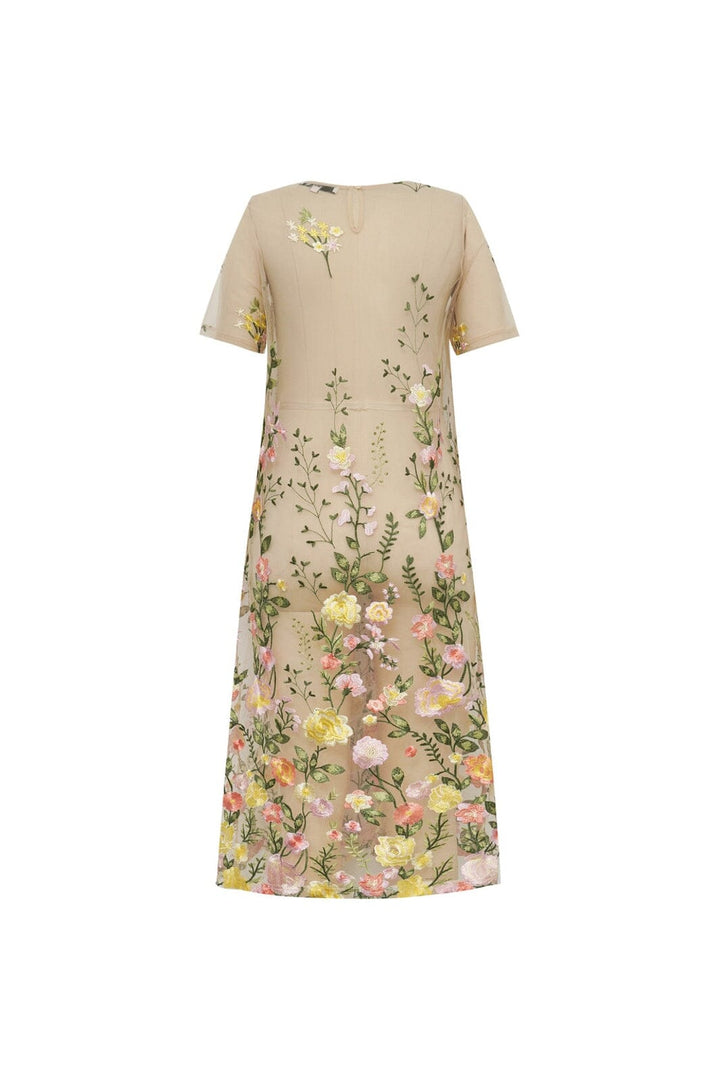 A-View - Fuschia Midi Dress AV7086 - 201 - Sand/Yellow