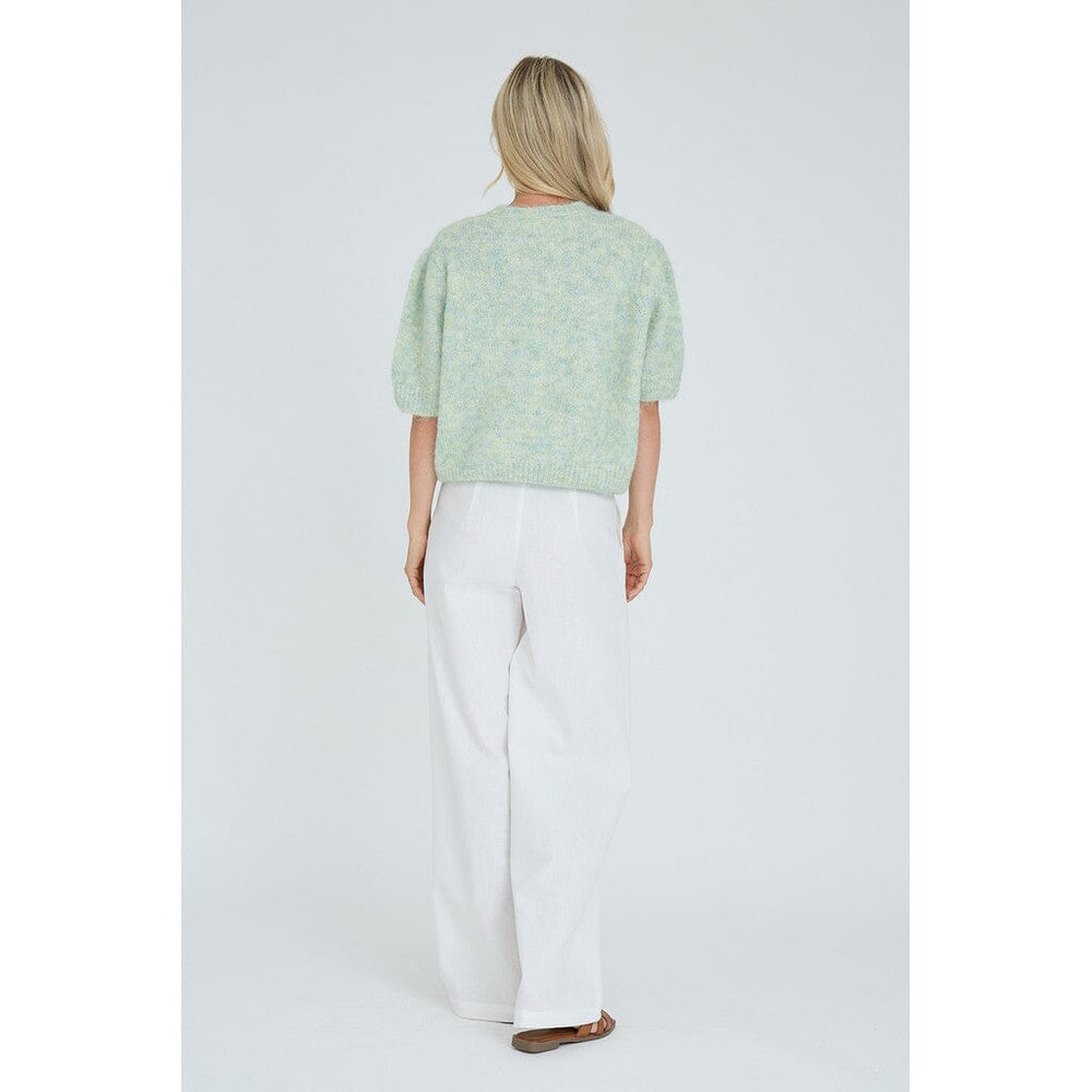 A-View - Inge S/S Knit Pullover AV7076 - 108 - Pale Mint Strikbluser 