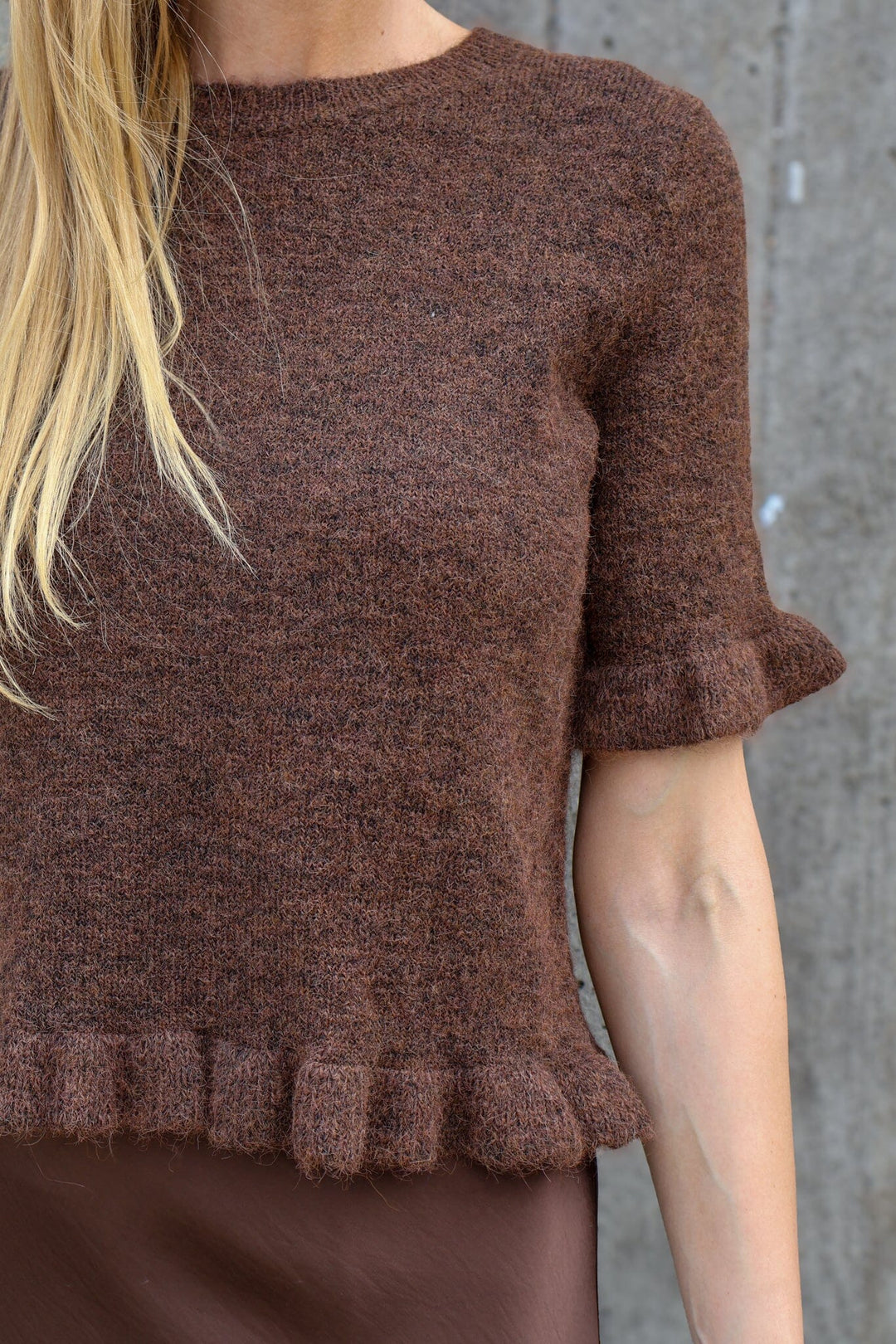 A-View - Landy Knit Blouse AV8227 - 194 - Dark Brown Bluser 