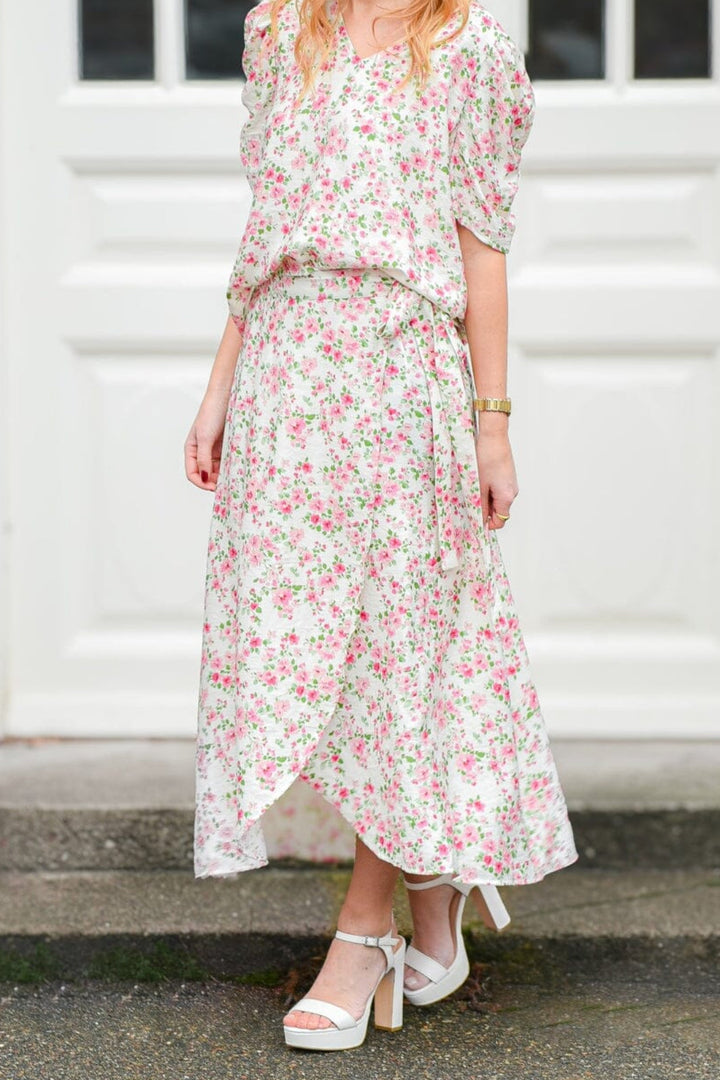 A-View - Peony Wrap Skirt AV4601-V - 199 - White/Pink
