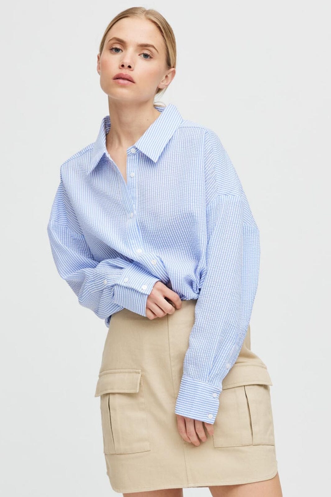 A-View - Sonja Shirt - 112 Blue/White Stribe