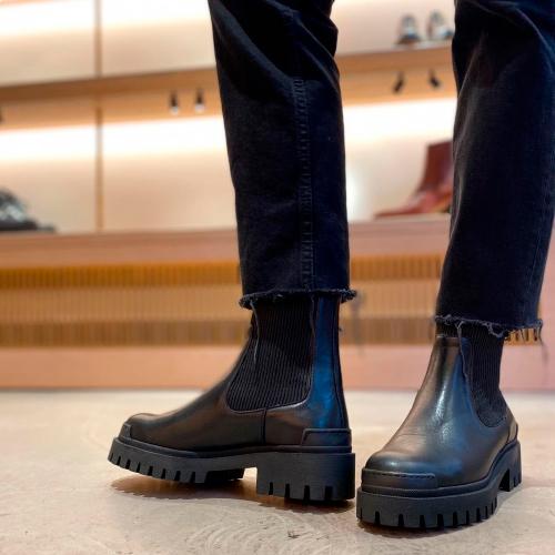 Angulus - Hacker Støvle Med Elastik - Black Støvler 