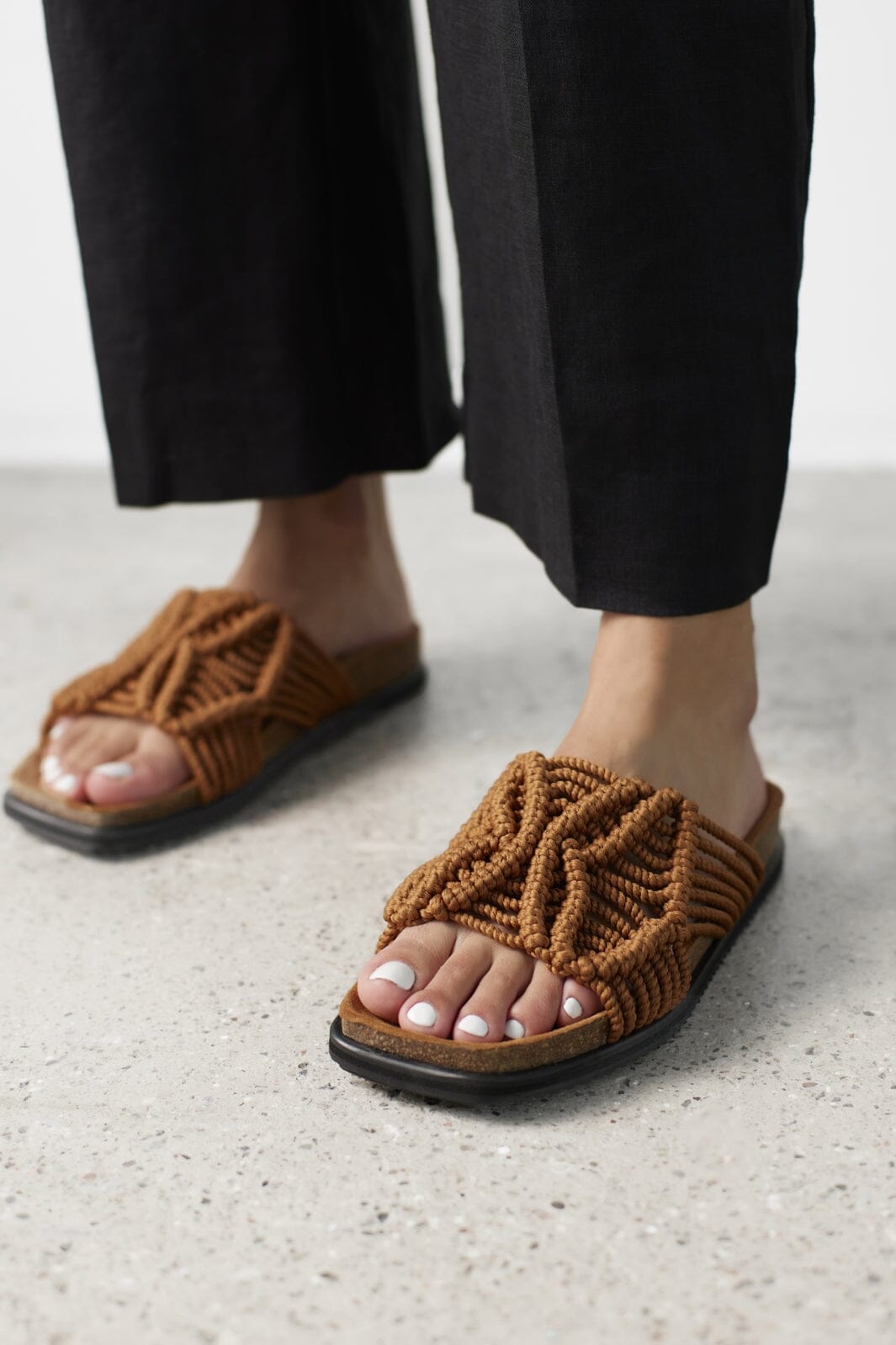 Angulus - Hæklet slip-in fodsengssandal - 2065 Brown