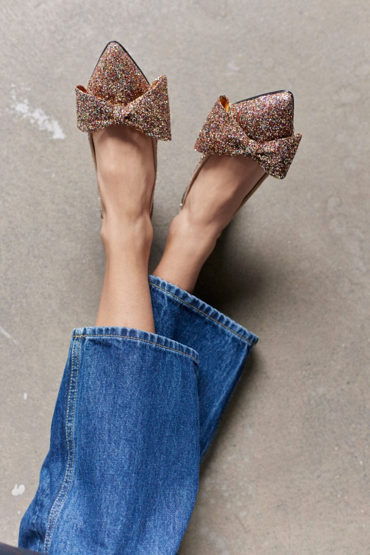 Angulus - Pump Med Sløjfe - Multi Glitter Sand