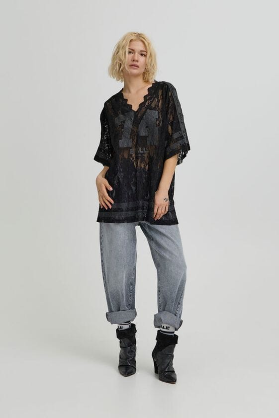 Ball - Bafine Lace Oz Tee 50408068 - 193911 - Black T-shirts 