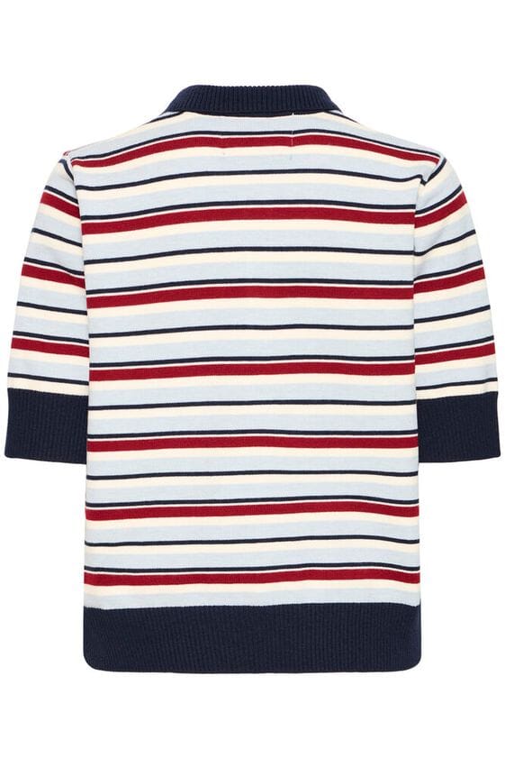 Ball - Bamarietta Knit Sl Polo 50408079 - 144210 - Celestial Blue Strikbluser 