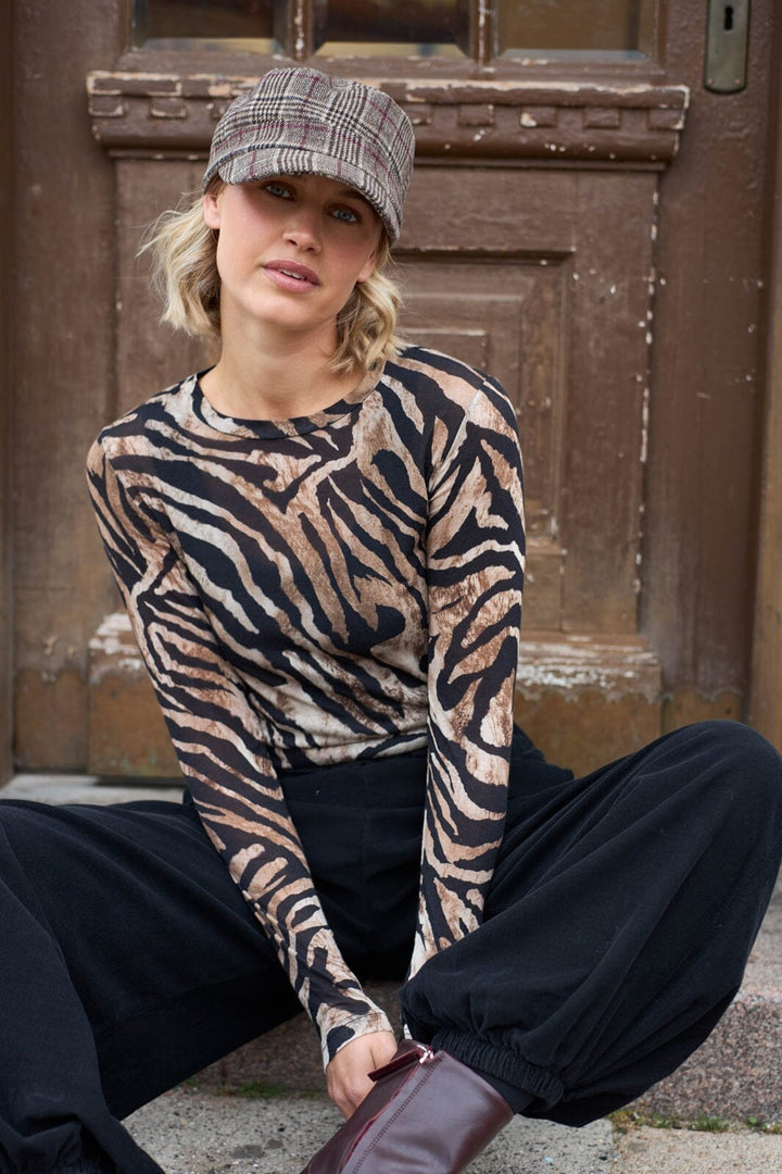 Black Colour - Bcalba Ls Tee 41260 - Shirts,Mesh & Basic Blouses - Zebra