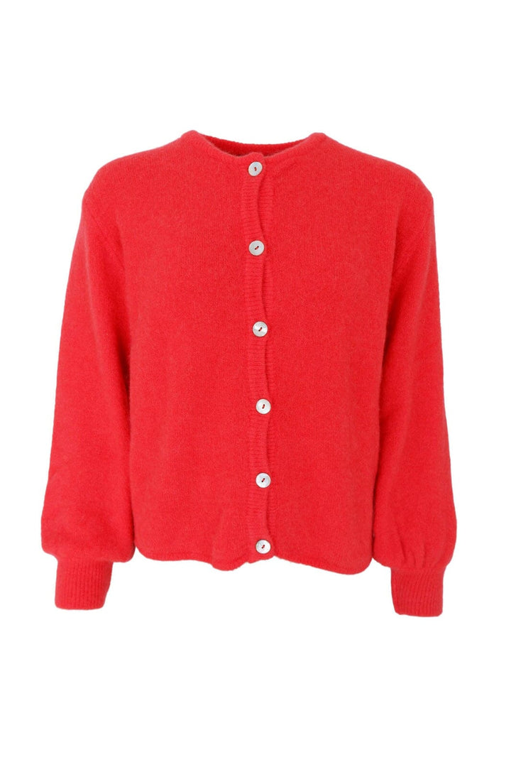 Black Colour - Bcbella Knit Cardigan 1205 - Coral Red Cardigans 