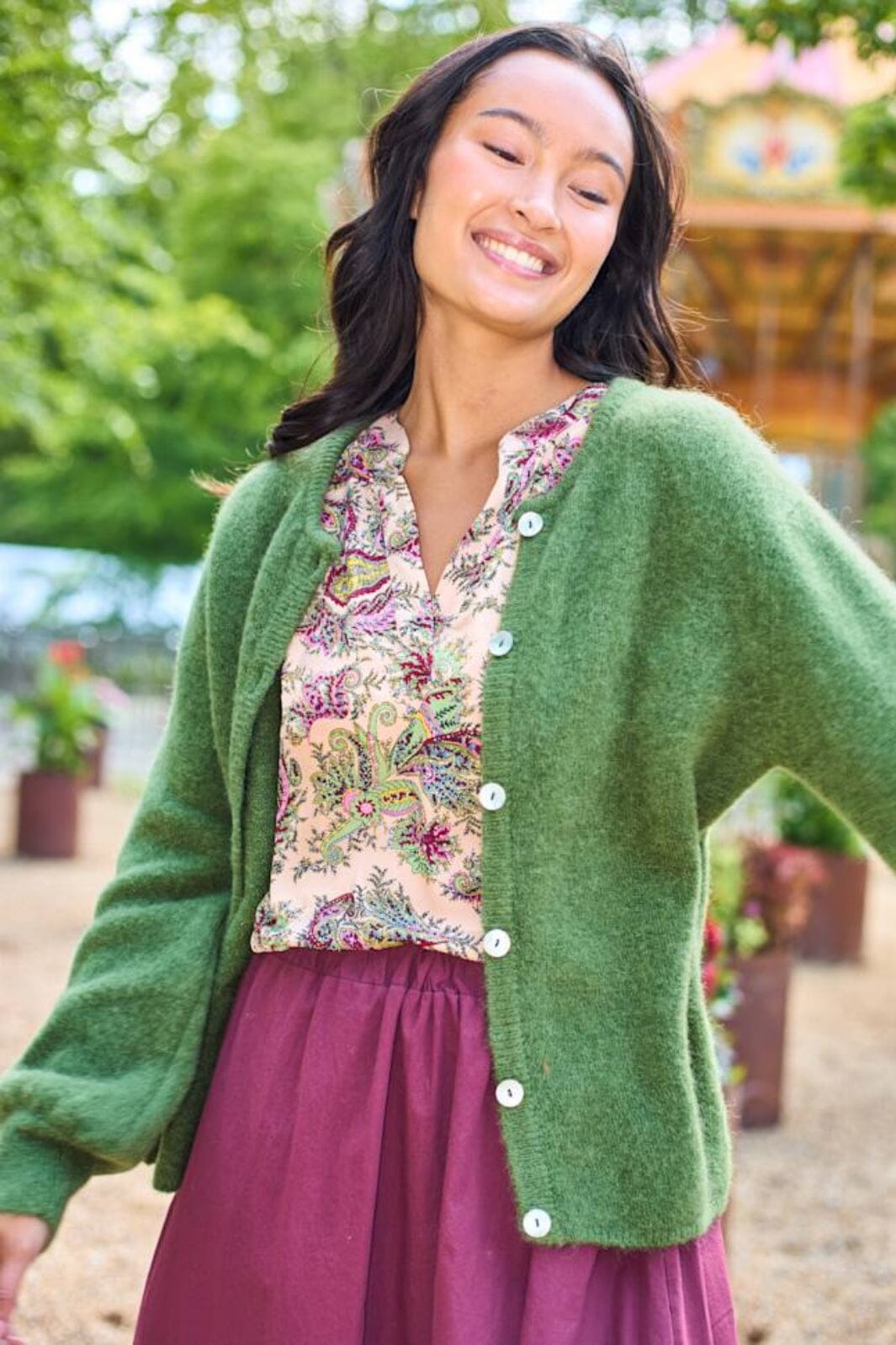 Black Colour - Bcbella Knit Cardigan 1205 - Moss Green Cardigans 